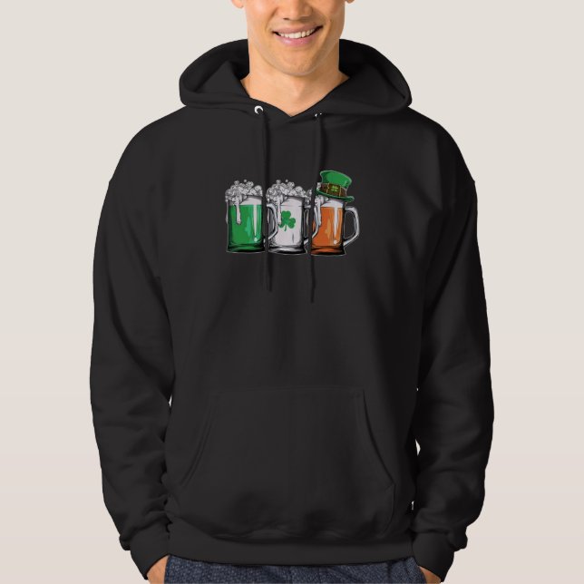 Irish Beer Ireland Flag St Patricks Day Men Women  Hoodie (Front)