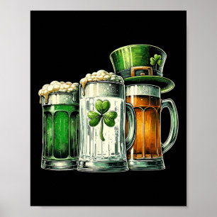 Irish Beer Ireland Flag St Patricks Day Poster