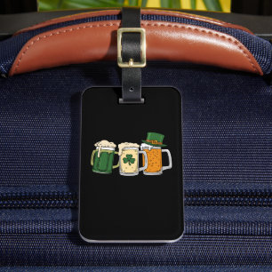Irish Beer Ireland Flag St Patrick's Day Shamrock Luggage Tag