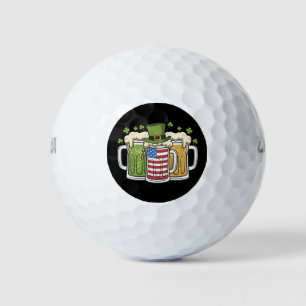 Irish Beer Ireland USA American Flag St Patrick's  Golf Balls