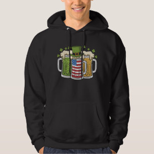 Irish Beer Ireland USA American Flag St Patrick's Hoodie
