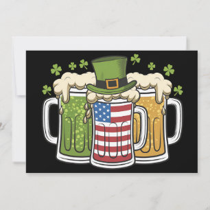 Irish Beer Ireland USA American Flag St Patrick's  Invitation