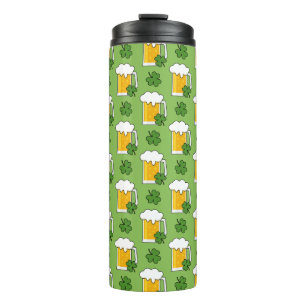 Irish Beer Mug with Shamrock Clover Pattern