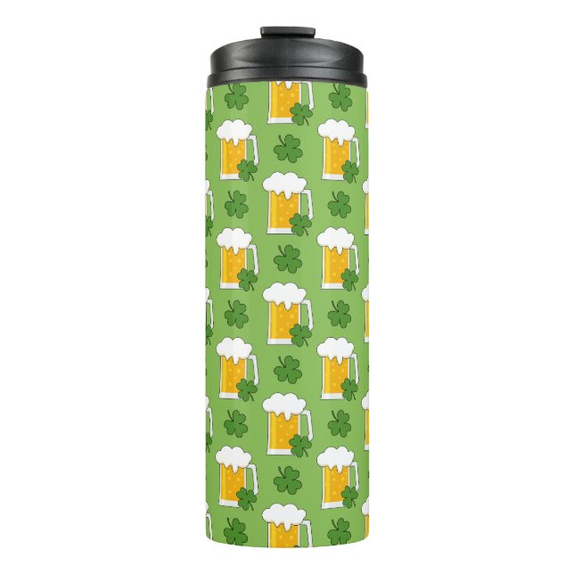 Irish Beer Mug with Shamrock Clover Pattern (Front)