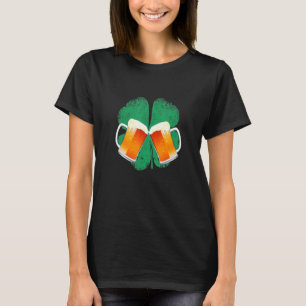 Irish Beer Mugs Four Leaf C Saint Patricks T-Shirt