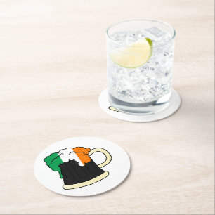 Irish Beer Round Paper Coaster