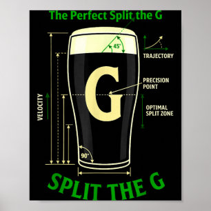 Irish beer split the g shamrock st patrick’s day poster