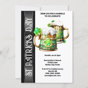 Irish beer tankard shamrock clover St. Patrick's  Invitation