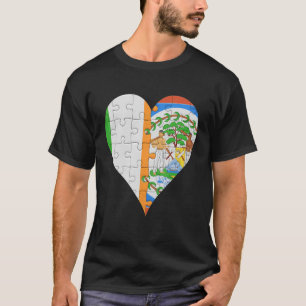 Irish Belizean Flag Heart T-Shirt