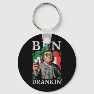 Irish Ben Drankin Beer - St Pattys Men And Women 1 Key Ring