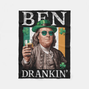Irish Ben Drankin Beer - St Pattys Men And Women 5 Fleece Blanket