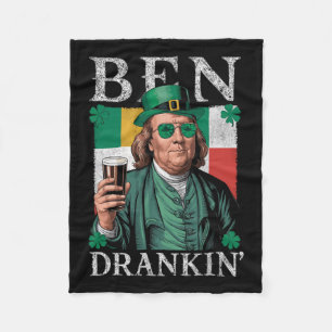 Irish Ben Drankin Beer - St Pattys Men And Women 8 Fleece Blanket