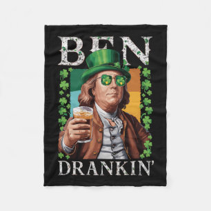 Irish Ben Drankin Beer - St Pattys Men And Women Fleece Blanket