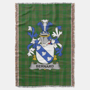 Irish Bernard Coat of Arms Family Crest Ireland Throw Blanket