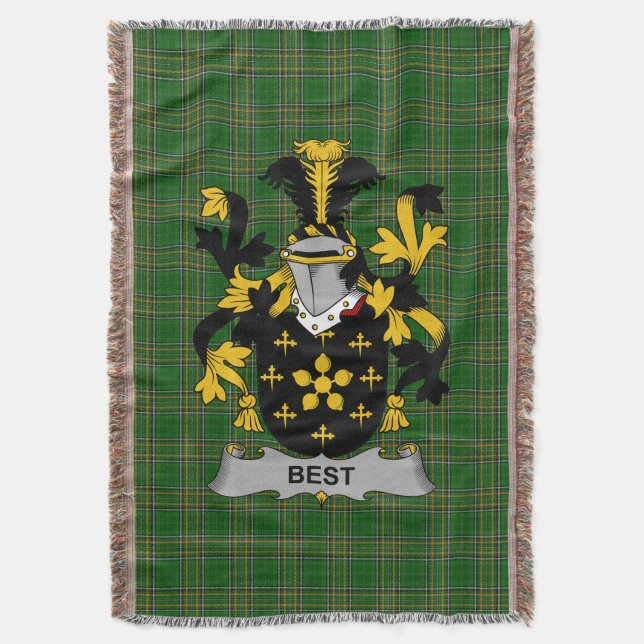  Irish Best Coat of Arms Family Crest Ireland Throw Blanket (Front Vertical)