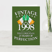 Irish Birthday Any Age & Ireland Flags Card