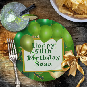 Irish Birthday Balloons Party Paper Plate