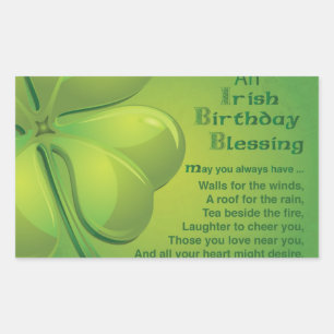 Irish Birthday Blessing, Celtic Rectangular Sticker