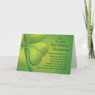 Irish Birthday Blessing Wish Card