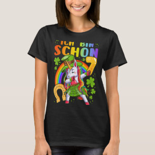 Irish birthday girl 7 years old unicorn in german T-Shirt