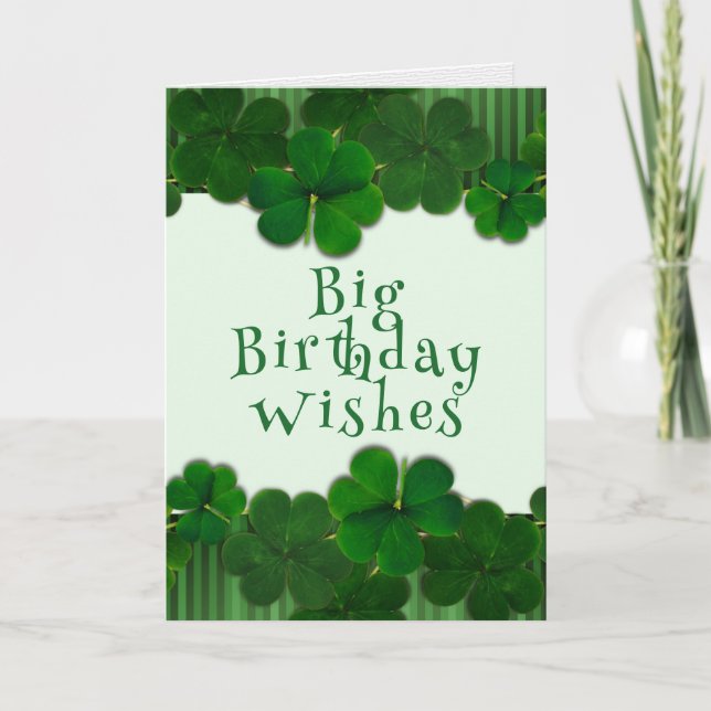 Irish Birthday Girl or Guy Big Card From All (Front)