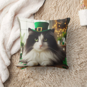 Irish black and white kitty cushion