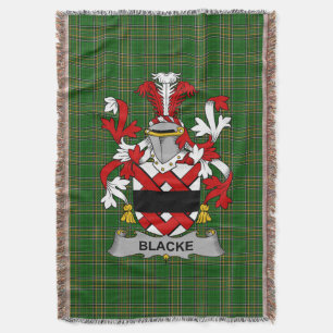 Irish Blacke Coat of Arms Family Crest Ireland Throw Blanket