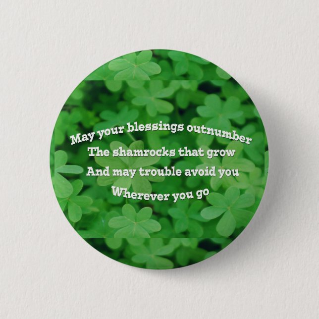 Irish Blessing 6 Cm Round Badge (Front)