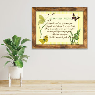 Irish Blessing Botanical Poster