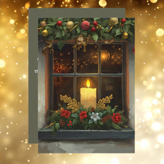 Irish Blessing Candle in Window Merry Christmas Holiday Card