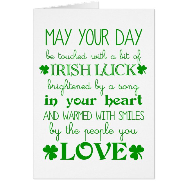Irish Blessing card customise (Front)
