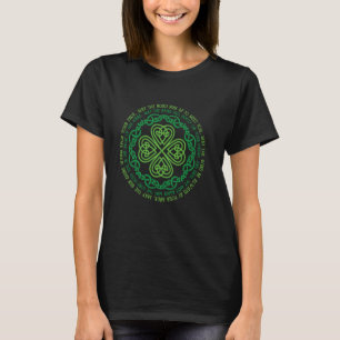 Irish Blessing Celtic Knot & 4-Leaf Clover Luck T-Shirt