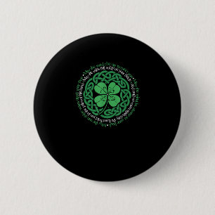 Irish Blessing, Celtic Knot & 4-Leaf Clover Luck V 6 Cm Round Badge