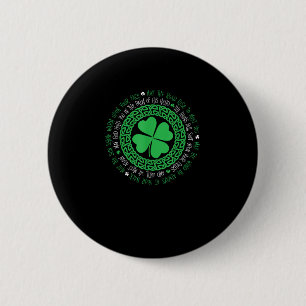 Irish Blessing Celtic Knot 4 Leaf Clover - St. Pat 6 Cm Round Badge