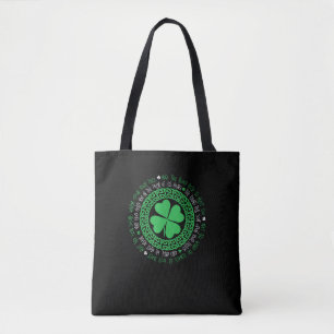 Irish Blessing Celtic Knot 4 Leaf Clover - St. Pat Tote Bag