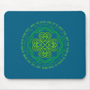 Irish Blessing Celtic Knot & 4-leaf Clover Luc Mouse Mat