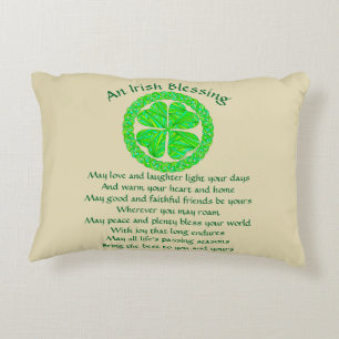 Irish Blessing Celtic Shamrock Decorative Cushion