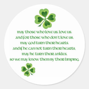 Irish Blessing Classic Round Sticker