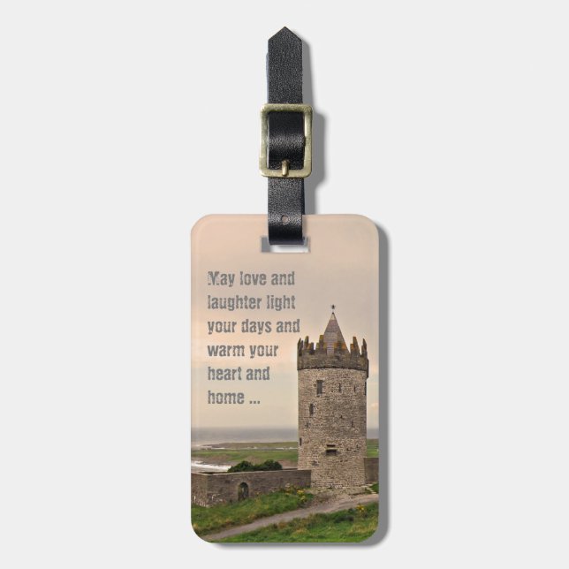 Irish Blessing custom name Luggage Tag (Front Vertical)