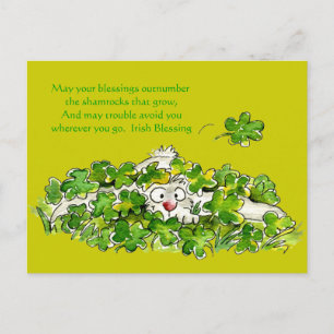 Irish Blessing Cute Cartoon St. Paddys Postcards