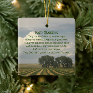 Irish Blessing Farmland Landscape Ceramic Ornament