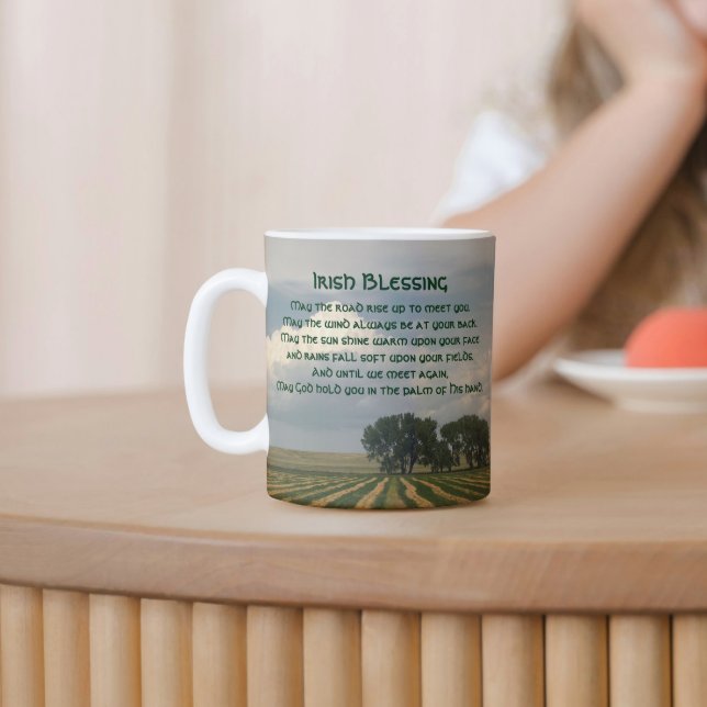 Irish Blessing Farmland Landscape Coffee Mug (In Situ Table)