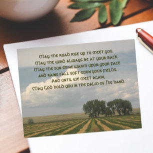 Irish Blessing Farmland Landscape Postcard