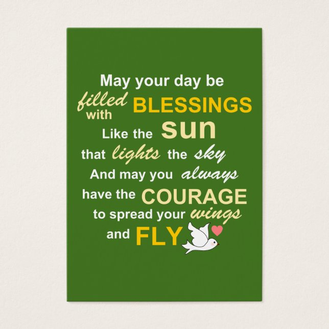 Irish Blessing for Courage - Typography in green (Front)