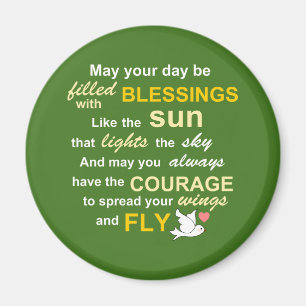 Irish Blessing for Courage - Typography in Green Magnet