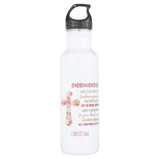 Irish Blessing For GODDAUGHTER - Personalised Gift 710 Ml Water Bottle (Front)