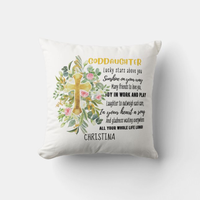 Irish Blessing For GODDAUGHTER - Personalised Gift Cushion (Front)