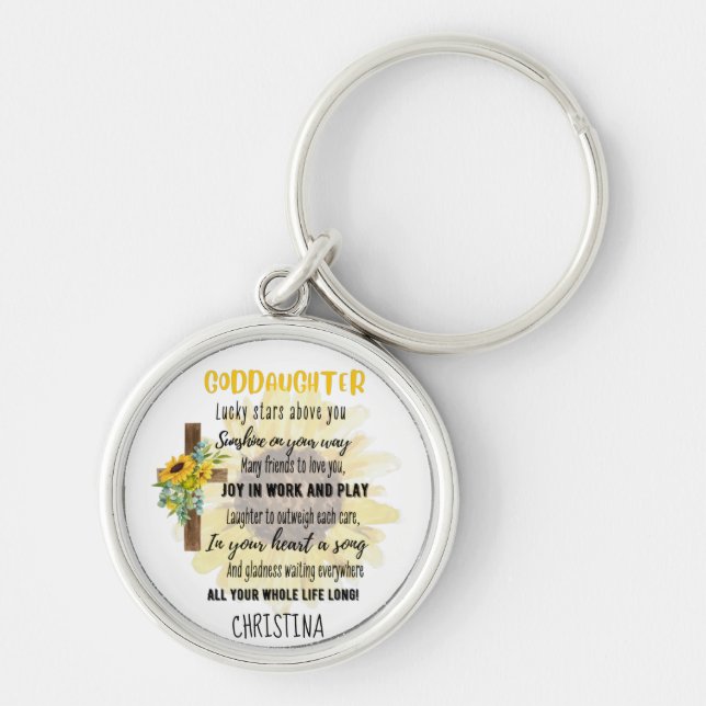 Irish Blessing For GODDAUGHTER - Personalised Gift Key Ring (Front)