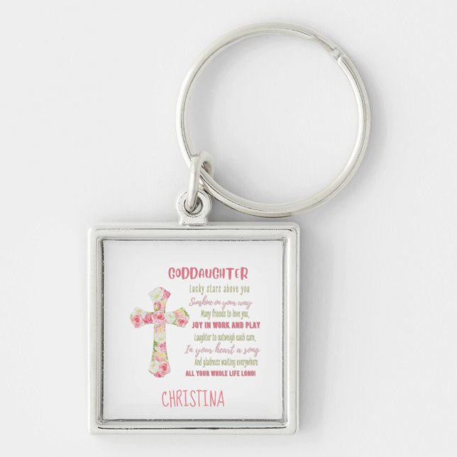 Irish Blessing For GODDAUGHTER - Personalised Gift Key Ring (Front)
