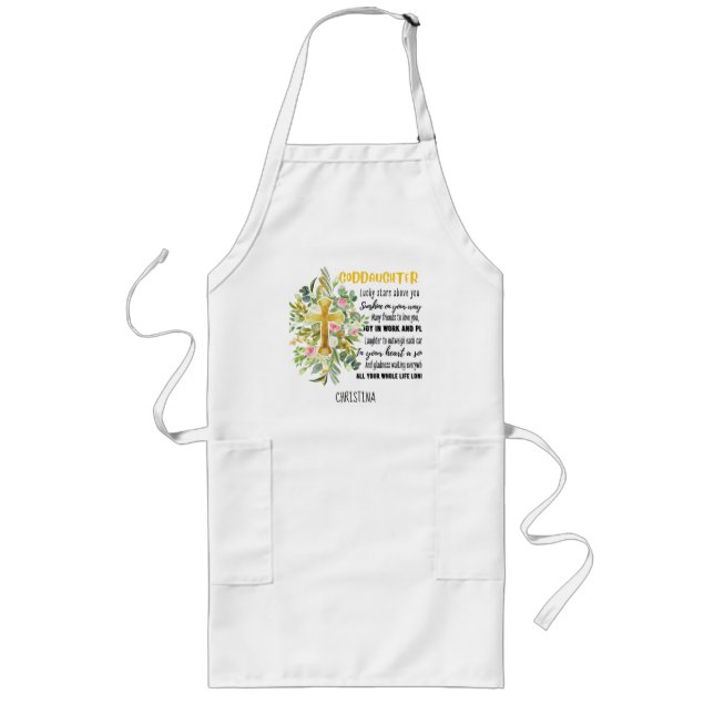 Irish Blessing For GODDAUGHTER - Personalised Gift Long Apron (Front)